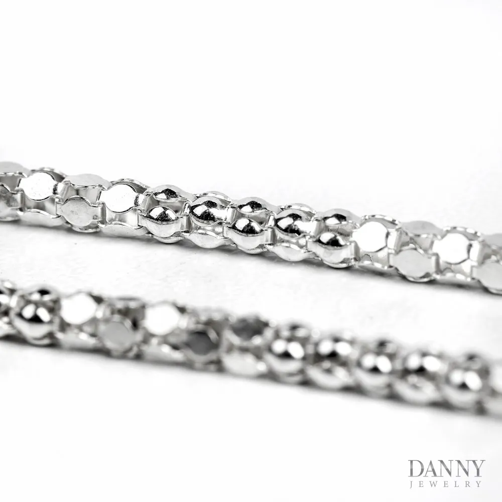 Dây cổ Nữ Bạc 925 Xi Bạch Kim Trang sức Ý AI0Y0024