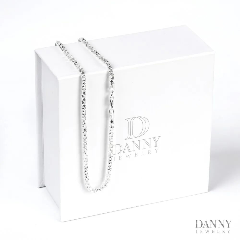 Dây cổ Nữ Bạc 925 Xi Bạch Kim Trang sức Ý AI0Y0024