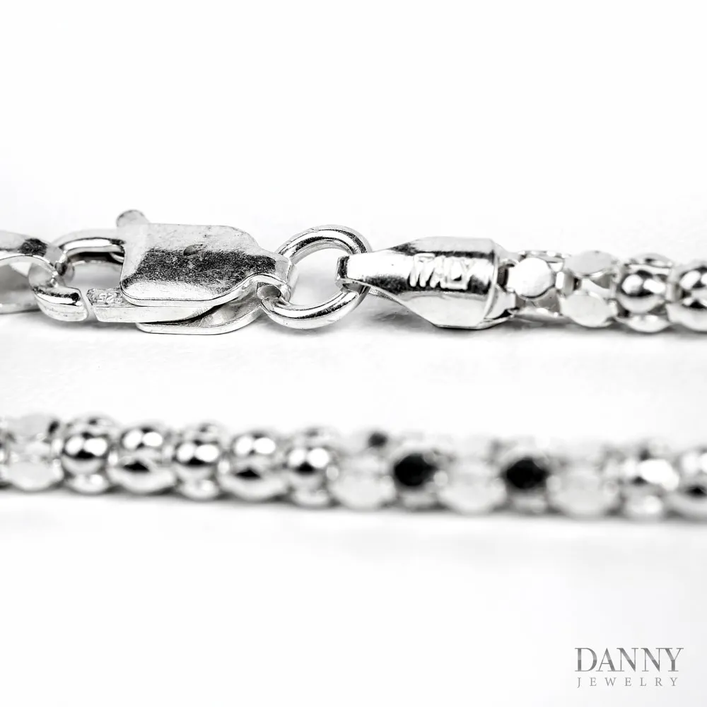 Dây cổ Nữ Bạc 925 Xi Bạch Kim Trang sức Ý AI0Y0024