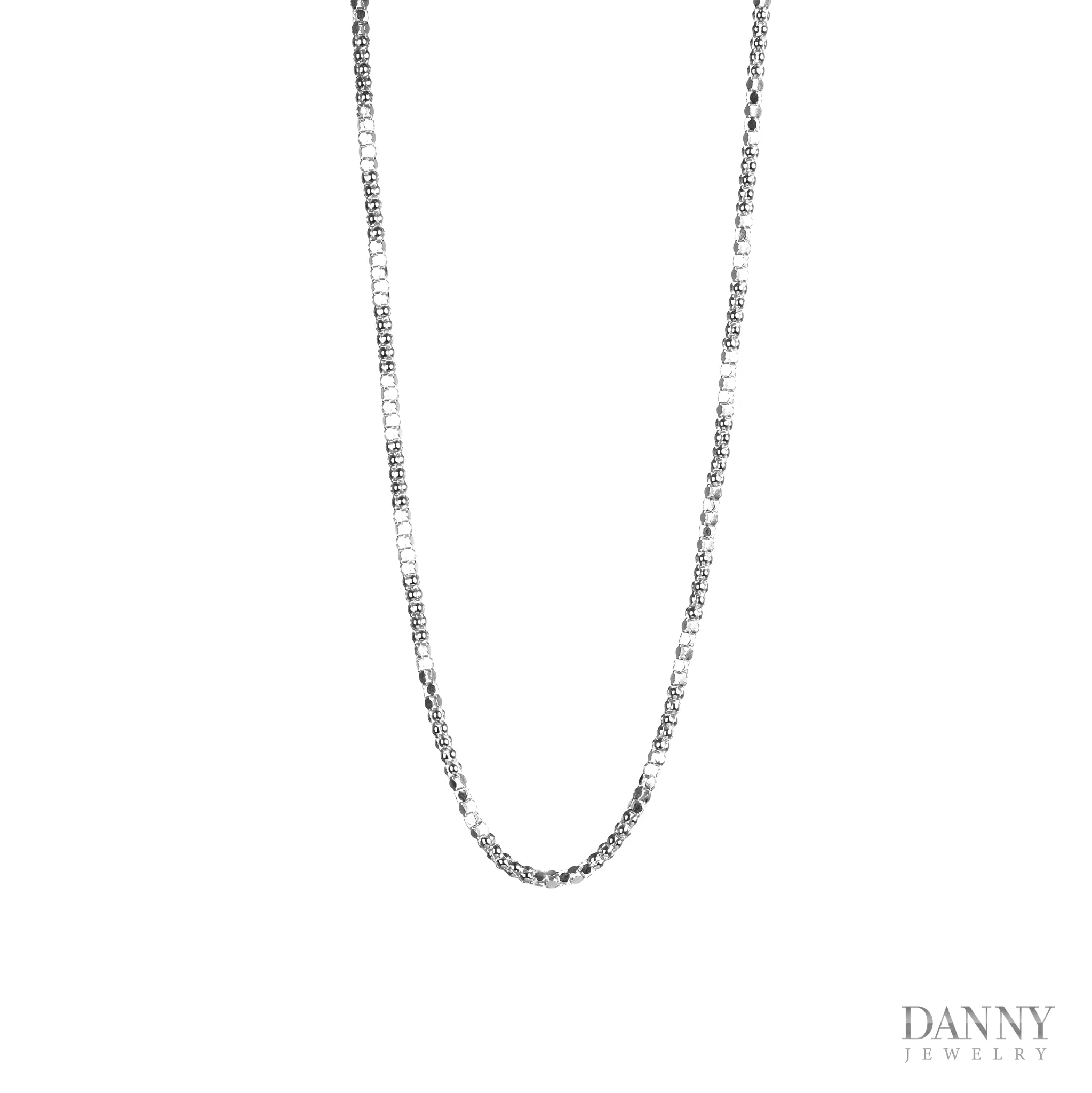 Dây cổ Nữ Bạc 925 Xi Bạch Kim Trang sức Ý AI0Y0024