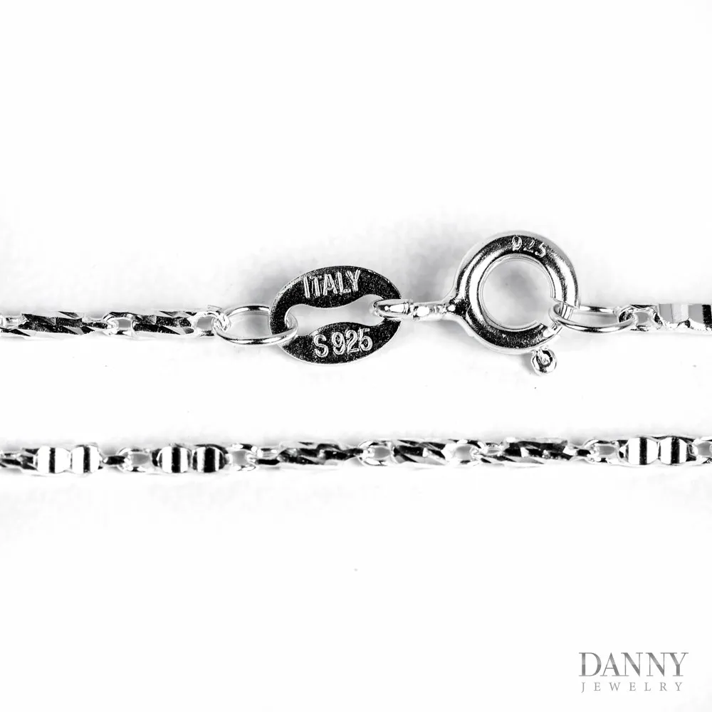 Dây cổ Nữ Bạc 925 Xi Bạch Kim Trang sức Ý AI0Y0039