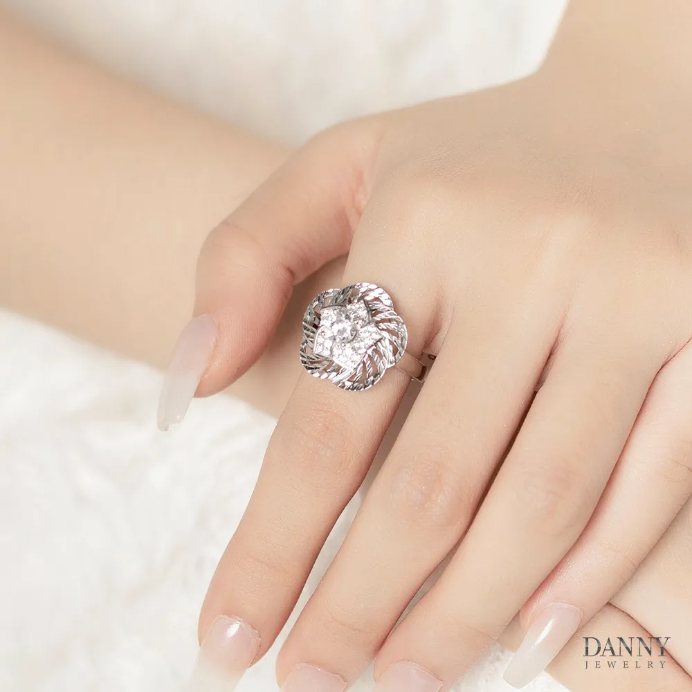 Nhẫn Nữ Bạc 925 Xi Bạch Kim gắn đã CZ KI4GZ003